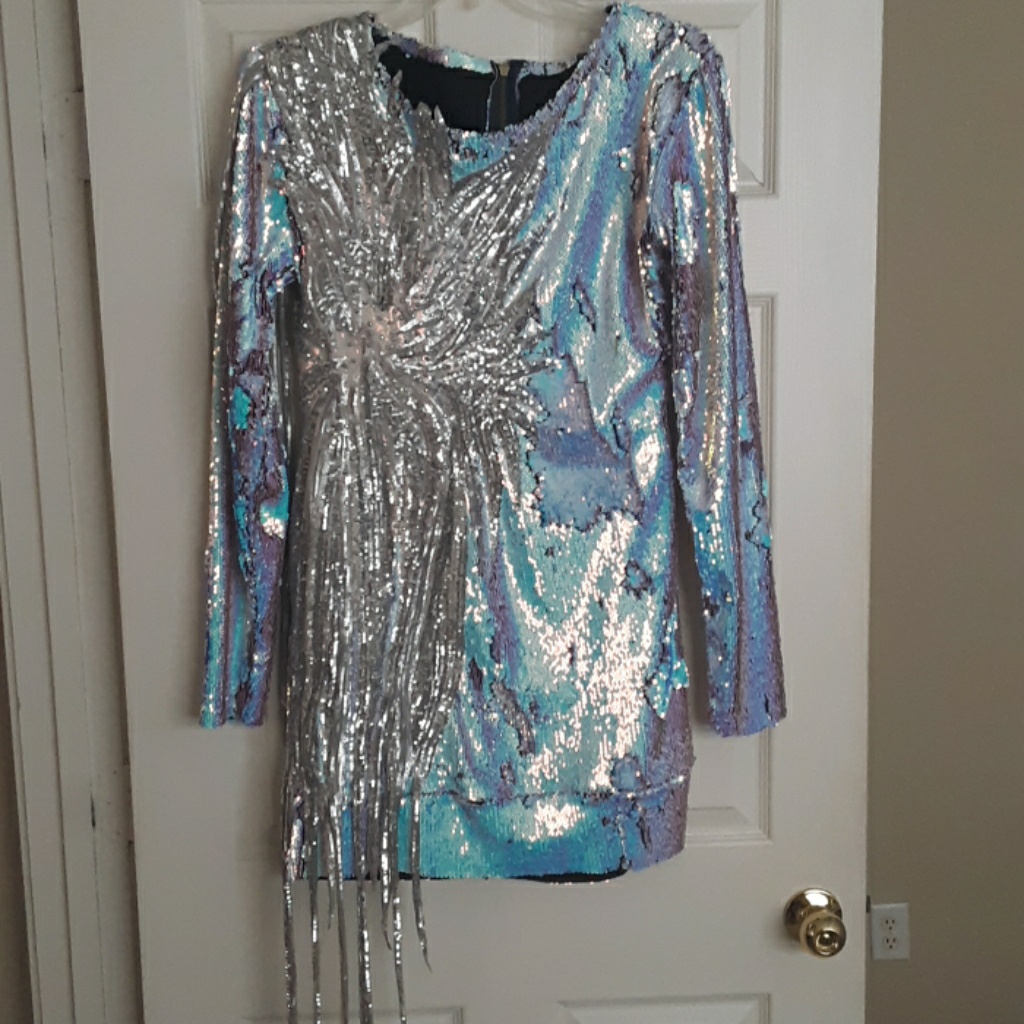 Unicorn Sequined Rhinestone Applique Dress